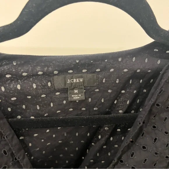 Black Eyelet Ruffle Wrap Top by J Crew - Picture 3 of 9